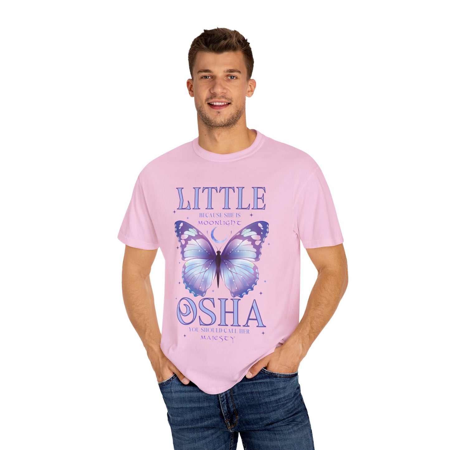 Little Osha Comfort Colors Shirt, Butterfly Moon T-Shirt, Cute Butterfly Tee, Summer Style, Butterfly Lovers Apparel, Magical Graphic Shirt