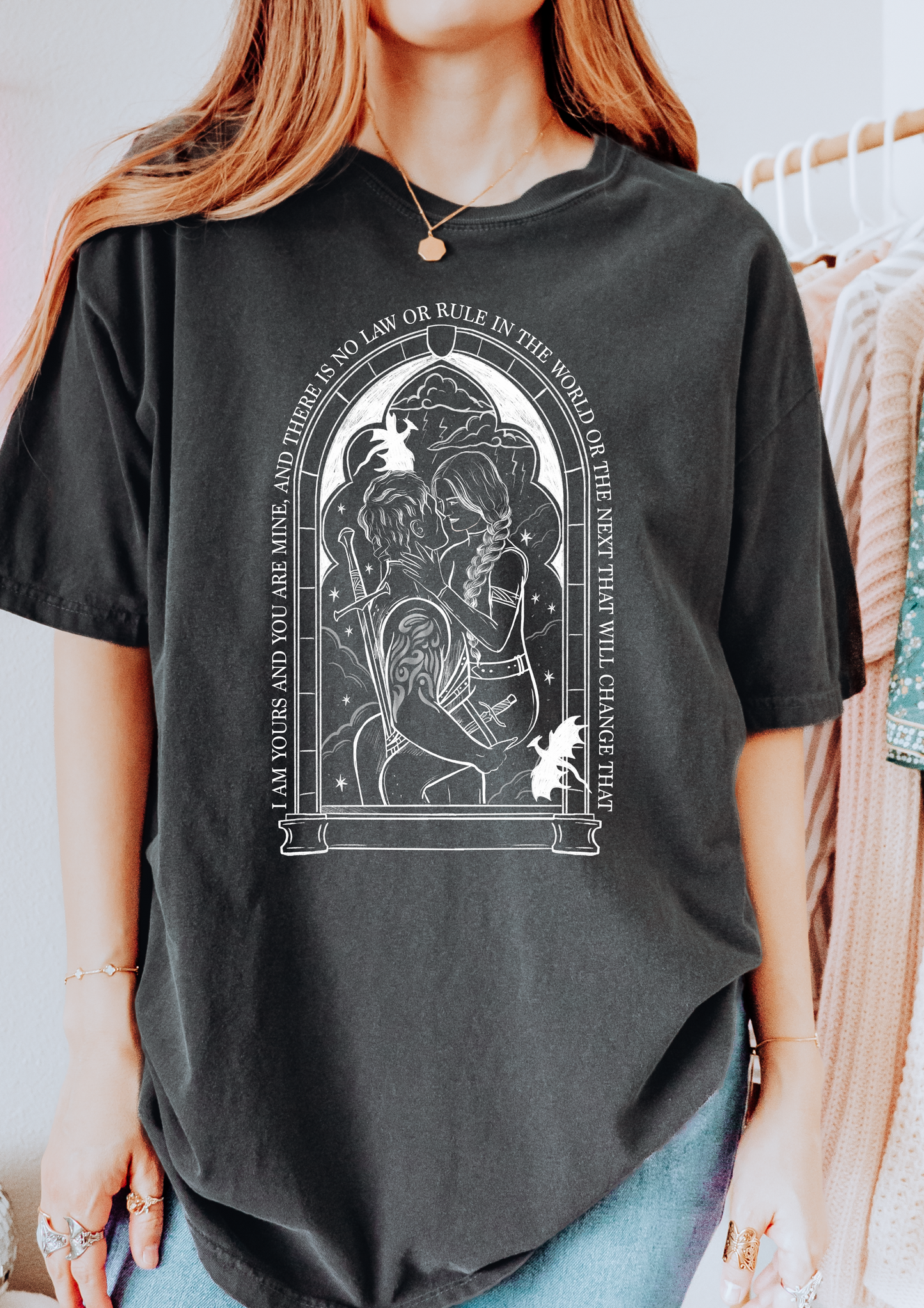 Violet comfort colors shirt/ dragon book inspired/ books and dragons/ lightning wielder/ i will not die today, i will save him