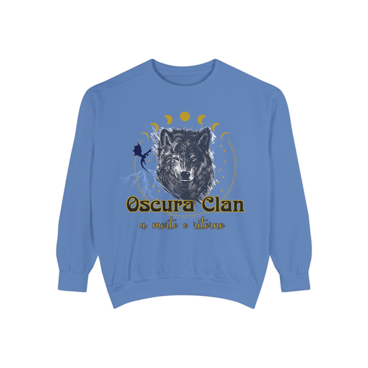 Wolf Clan Sweatshirt, Cozy Unisex Pullover, Nature Lovers Apparel, Gift for Outdoorsy Friends, Celestial Design Sweatshirt