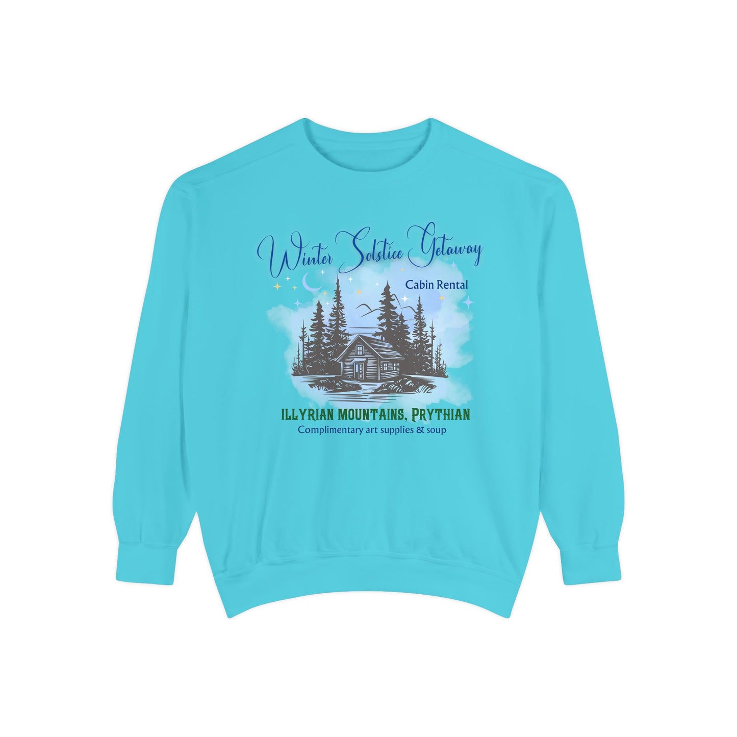Winter Solstice Getaway Sweatshirt — Cabin Retreat Graphic Crewneck/acotar shirt / feyre/ night court