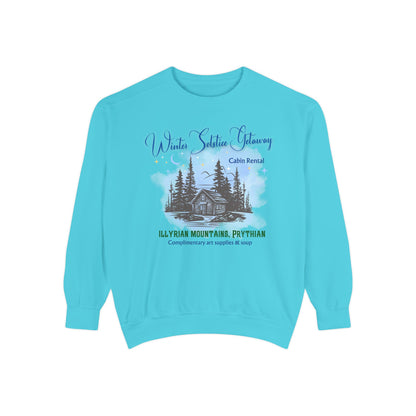 Winter Solstice Getaway Sweatshirt — Cabin Retreat Graphic Crewneck/acotar shirt / feyre/ night court