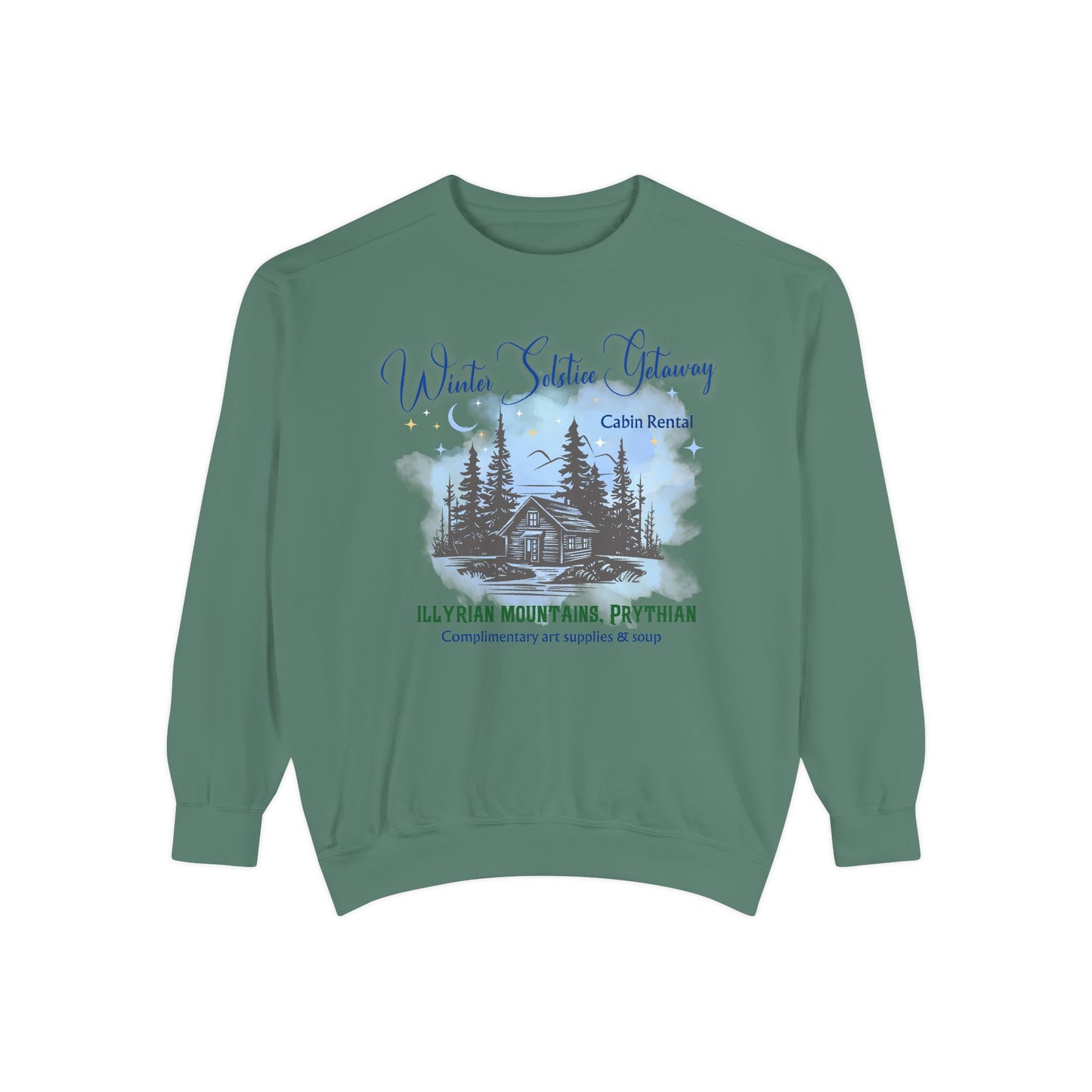 Winter Solstice Getaway Sweatshirt — Cabin Retreat Graphic Crewneck/acotar shirt / feyre/ night court