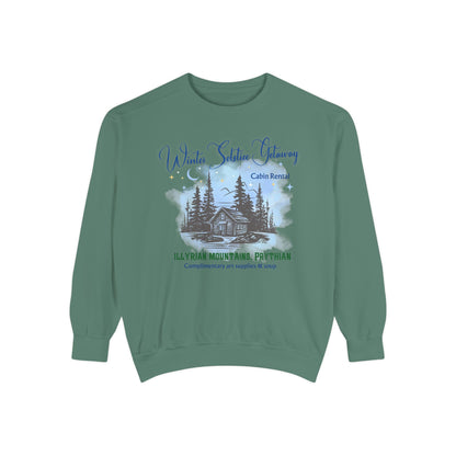 Winter Solstice Getaway Sweatshirt — Cabin Retreat Graphic Crewneck/acotar shirt / feyre/ night court