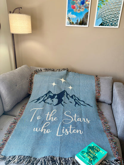 Licensed Acotar Cozy Woven Blanket for Stargazers, Perfect for Home Décor, Gifts, Camping, Cozy Nights, and Celestial Lovers, velaris, Sarah j Maas