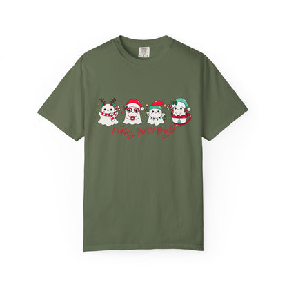 Making Spirits Bright Christmas Characters T-Shirt | Santa Reindeer Snowman Penguin Tee