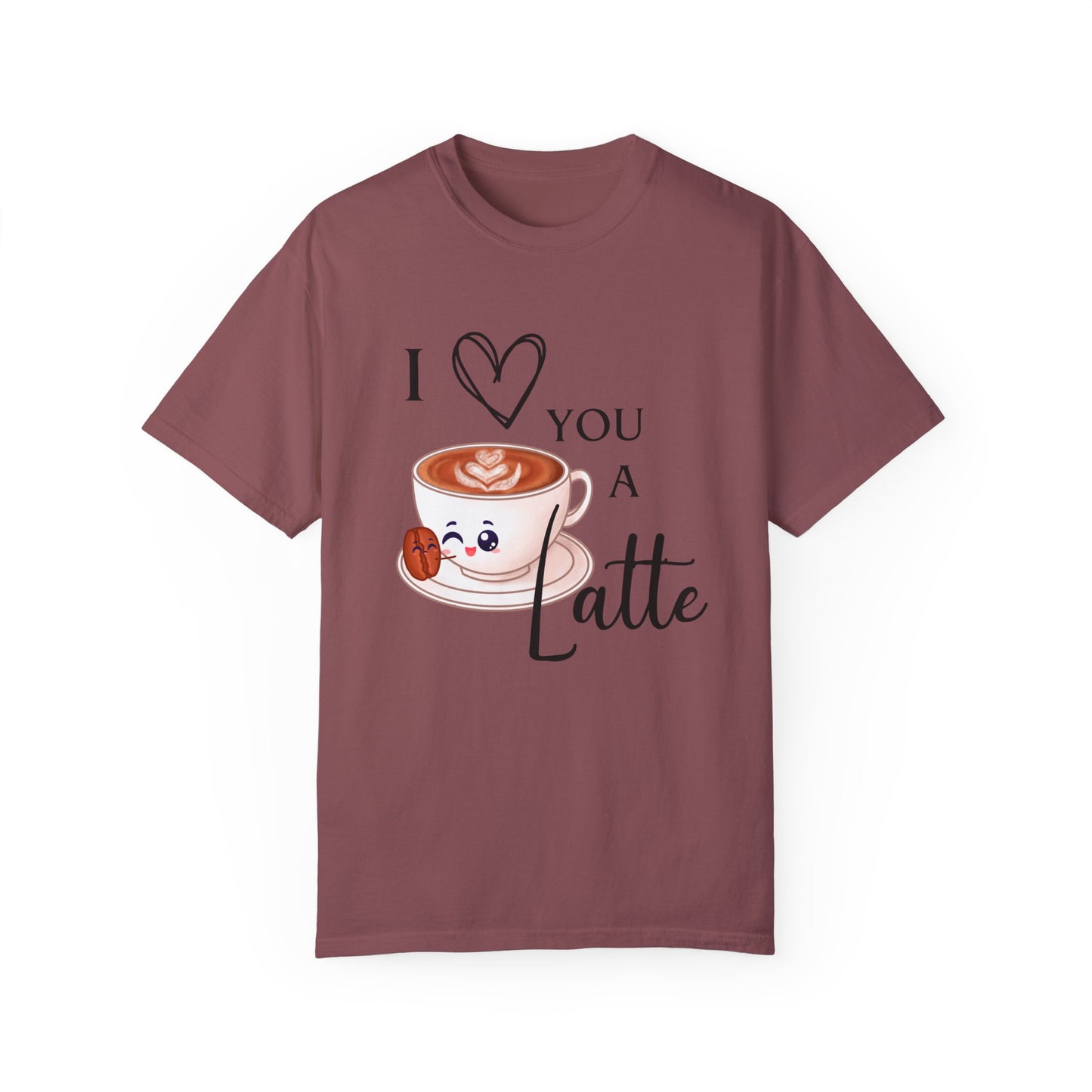 I love you a Latte Comfort Colors Shirt/ valentines day shirt/ pun shirt/ coffee lover shirt