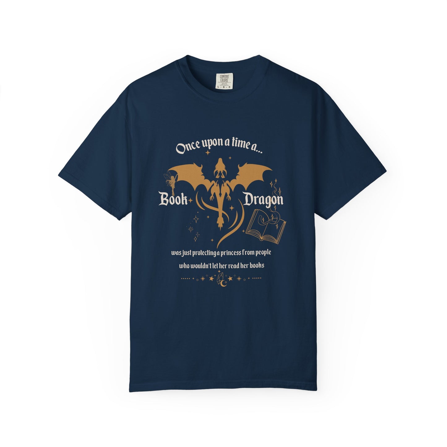 Book Dragon Comfort colors tee, Dragon lover, Gift for Book Lovers, Cozy Reading Shirt, Ideal for Birthdays, book club shirt