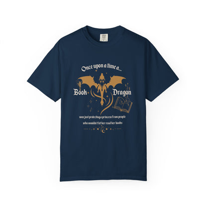 Book Dragon Comfort colors tee, Dragon lover, Gift for Book Lovers, Cozy Reading Shirt, Ideal for Birthdays, book club shirt