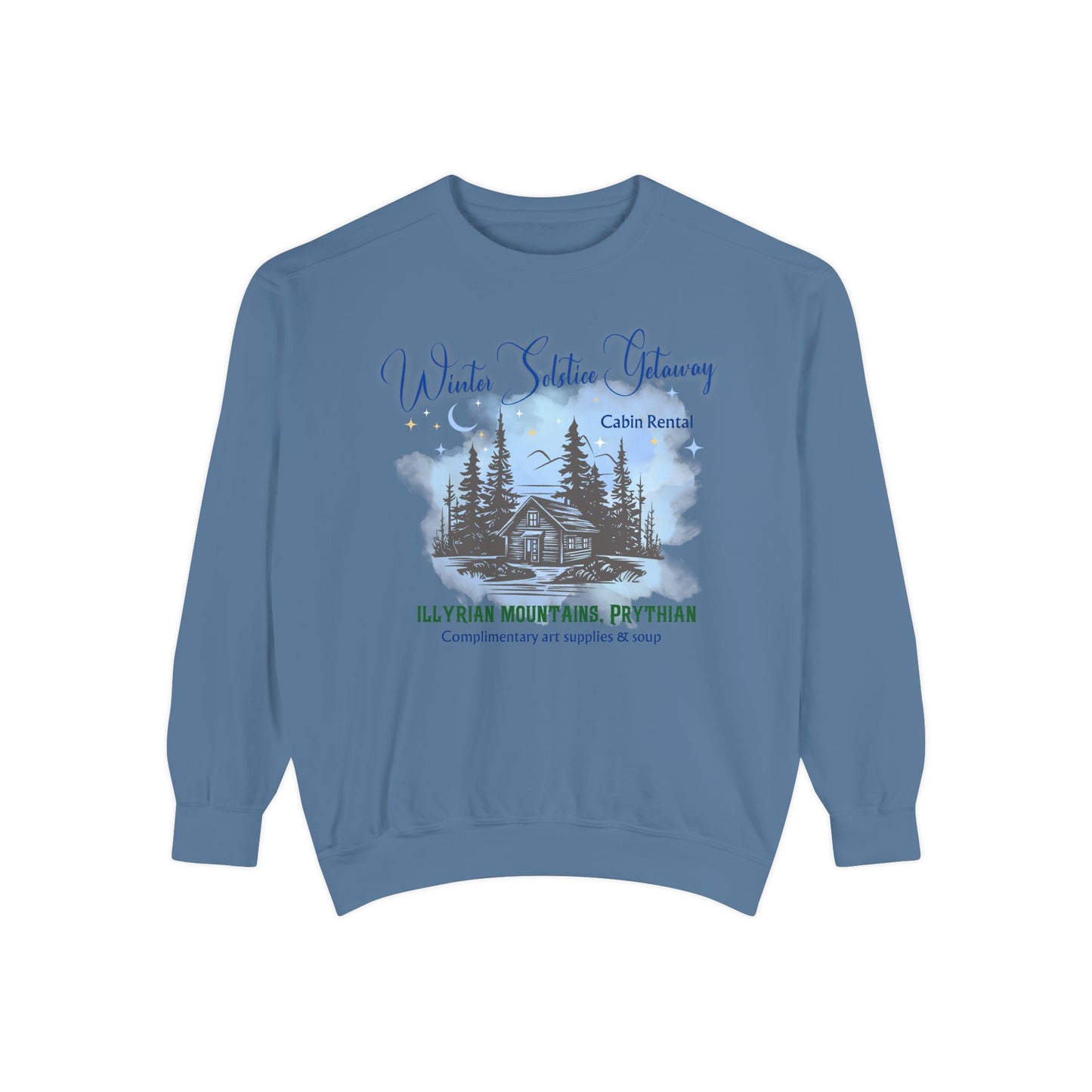 Winter Solstice Getaway Sweatshirt — Cabin Retreat Graphic Crewneck/acotar shirt / feyre/ night court