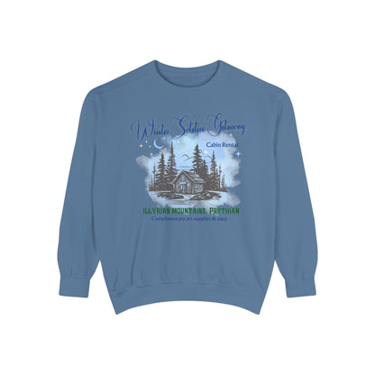 Winter Solstice Getaway Sweatshirt — Cabin Retreat Graphic Crewneck/acotar shirt / feyre/ night court