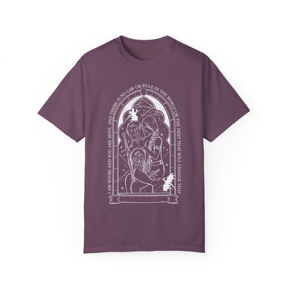 Violet comfort colors shirt/ dragon book inspired/ books and dragons/ lightning wielder/ i will not die today, i will save him