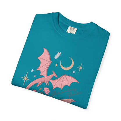 Pink Bat Illustration T-shirt | Crescent Moon, Crystals, Gothic Cute
