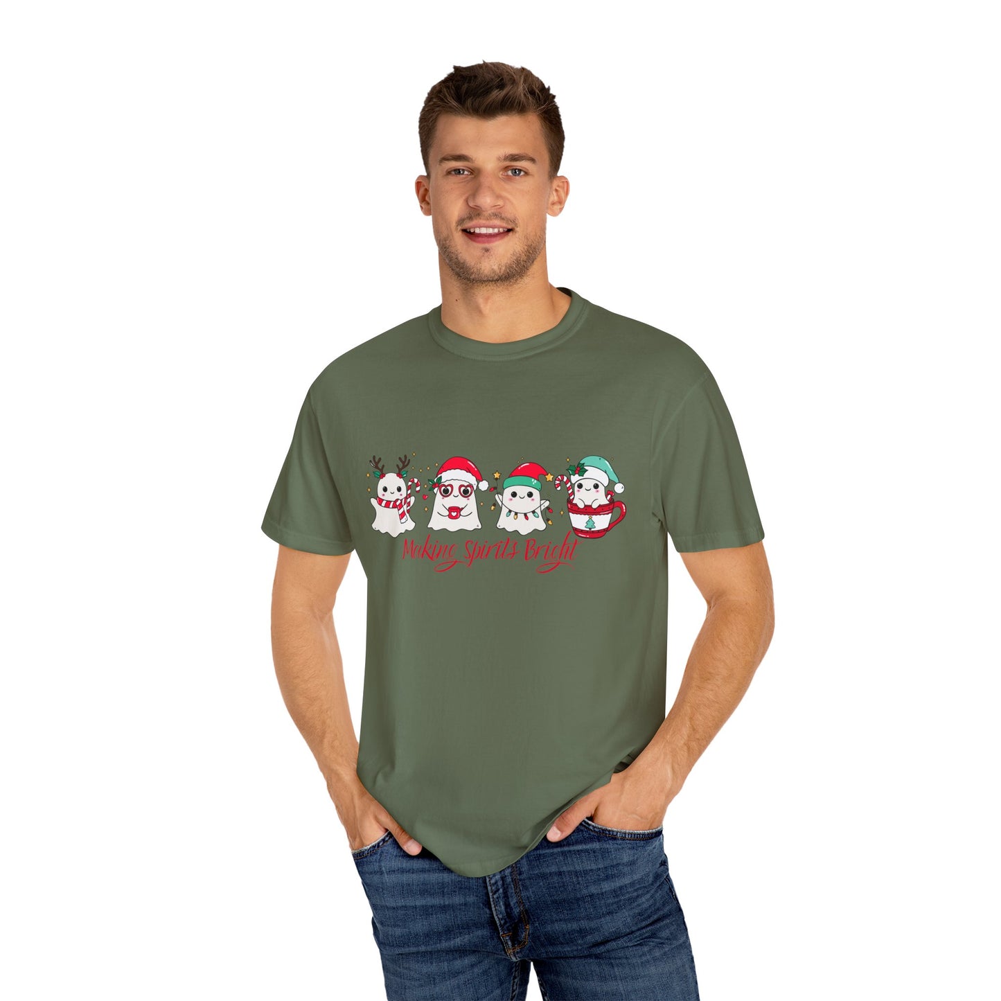Making Spirits Bright Christmas Characters T-Shirt | Santa Reindeer Snowman Penguin Tee