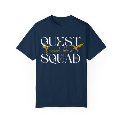Quest Squad comfort colors shirt/ dragon book inspired/ books and dragons/ lightning wielder