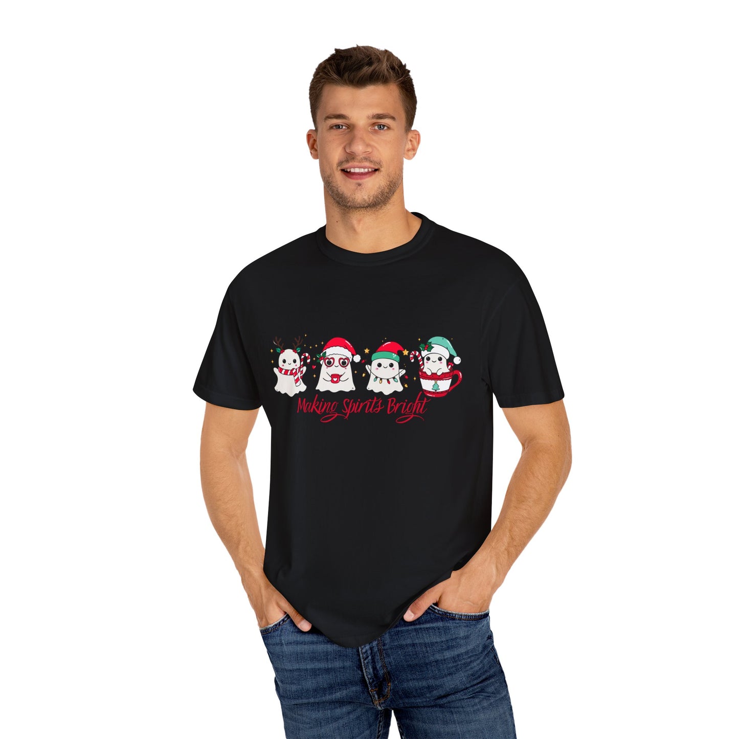 Making Spirits Bright Christmas Characters T-Shirt | Santa Reindeer Snowman Penguin Tee