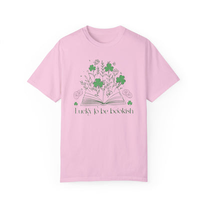 Lucky to Be Bookish Unisex T-Shirt, Perfect for Book Lovers, St. Patrick's Day Gift, Reading Enthusiast Apparel, Literary Gift