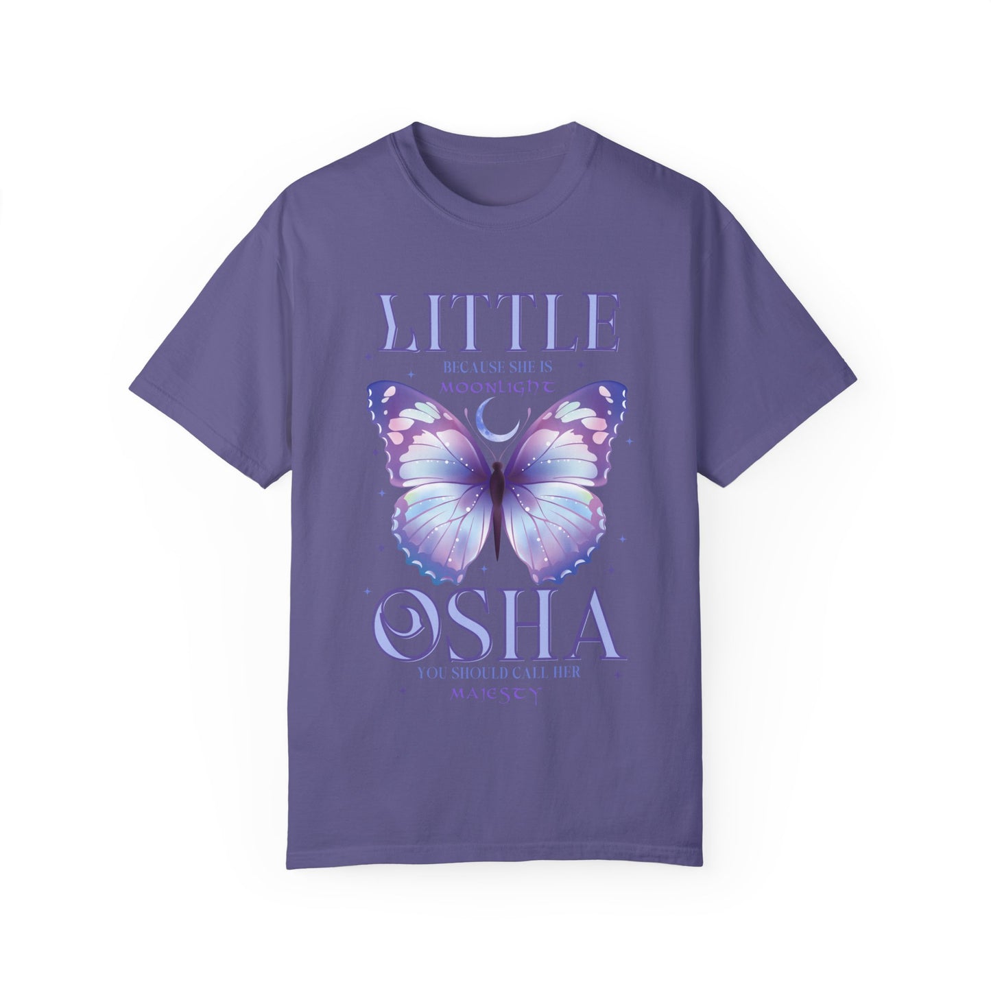 Little Osha Comfort Colors Shirt, Butterfly Moon T-Shirt, Cute Butterfly Tee, Summer Style, Butterfly Lovers Apparel, Magical Graphic Shirt