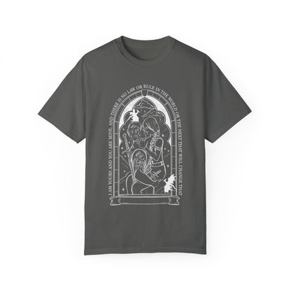 Violet comfort colors shirt/ dragon book inspired/ books and dragons/ lightning wielder/ i will not die today, i will save him