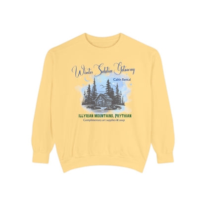 Winter Solstice Getaway Sweatshirt — Cabin Retreat Graphic Crewneck/acotar shirt / feyre/ night court