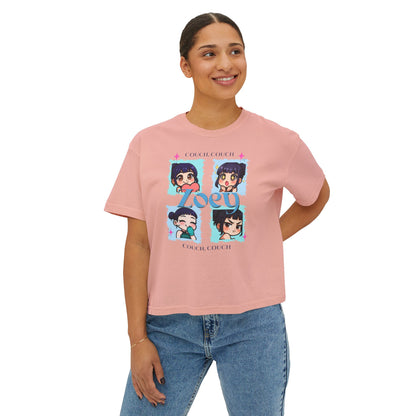 Couch Potato Women's Boxy Tee, Cute Graphic T-Shirt, Gift for Her, Casual Daywear, Anime Lover Top, Cozy Lounge Apparel