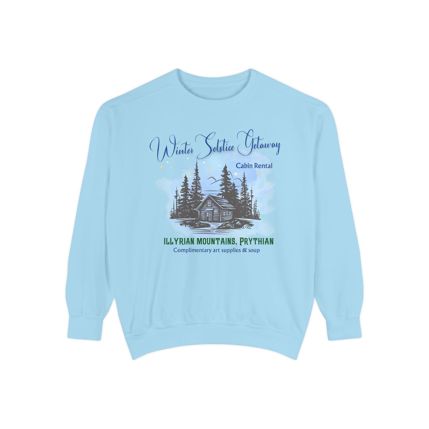 Winter Solstice Getaway Sweatshirt — Cabin Retreat Graphic Crewneck/acotar shirt / feyre/ night court