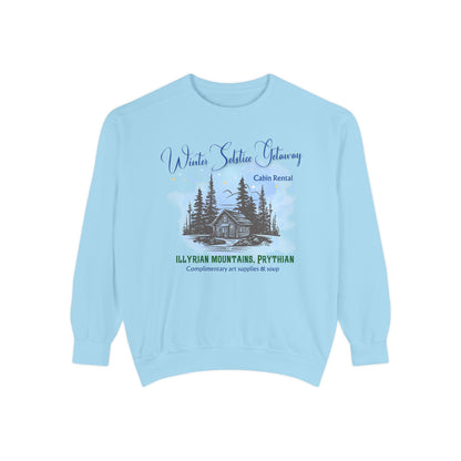 Winter Solstice Getaway Sweatshirt — Cabin Retreat Graphic Crewneck/acotar shirt / feyre/ night court