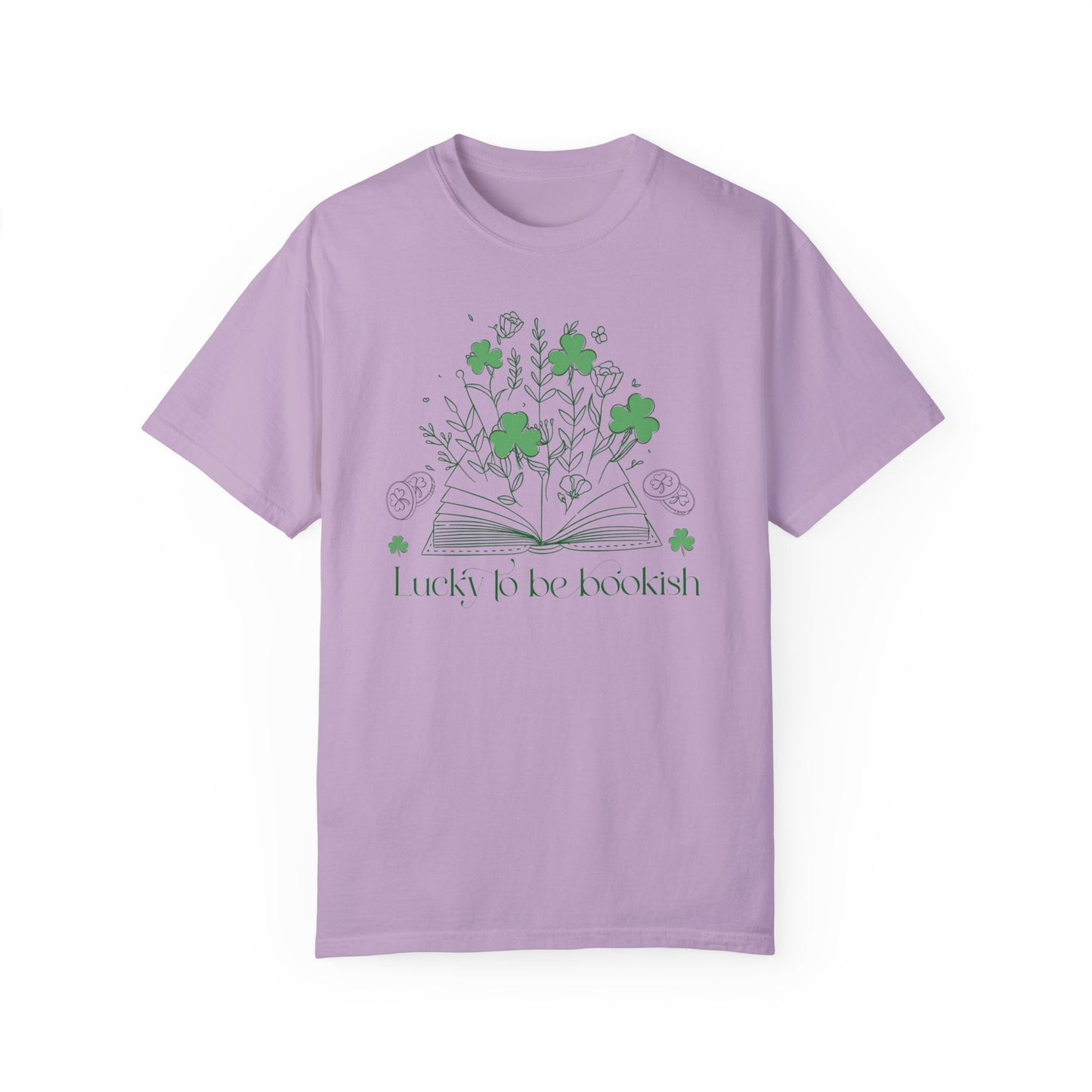 Lucky to Be Bookish Unisex T-Shirt, Perfect for Book Lovers, St. Patrick's Day Gift, Reading Enthusiast Apparel, Literary Gift