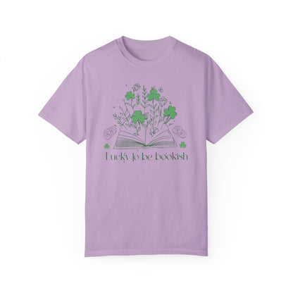 Lucky to Be Bookish Unisex T-Shirt, Perfect for Book Lovers, St. Patrick's Day Gift, Reading Enthusiast Apparel, Literary Gift
