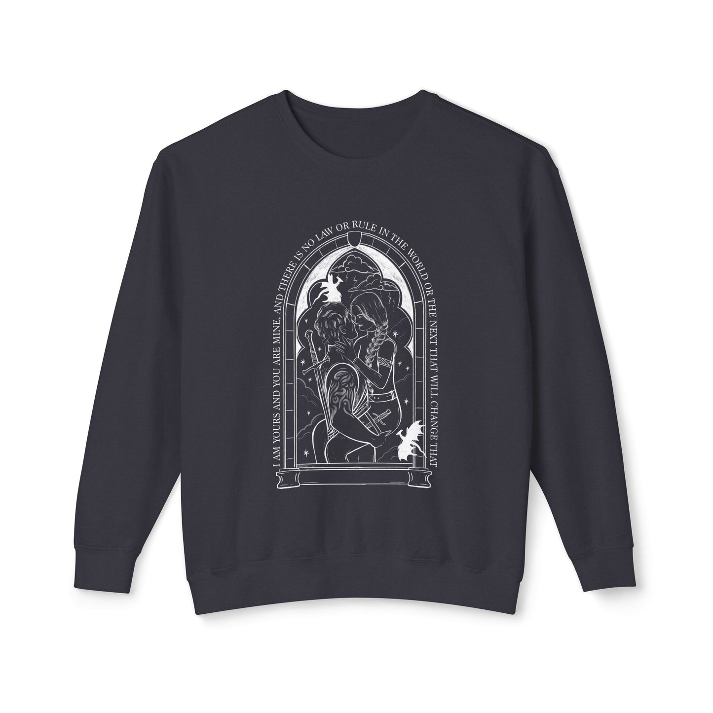 Violet comfort colors sweatshirt/ dragon book inspired/ books and dragons/ lightning wielder/ i will not die today, i will save him