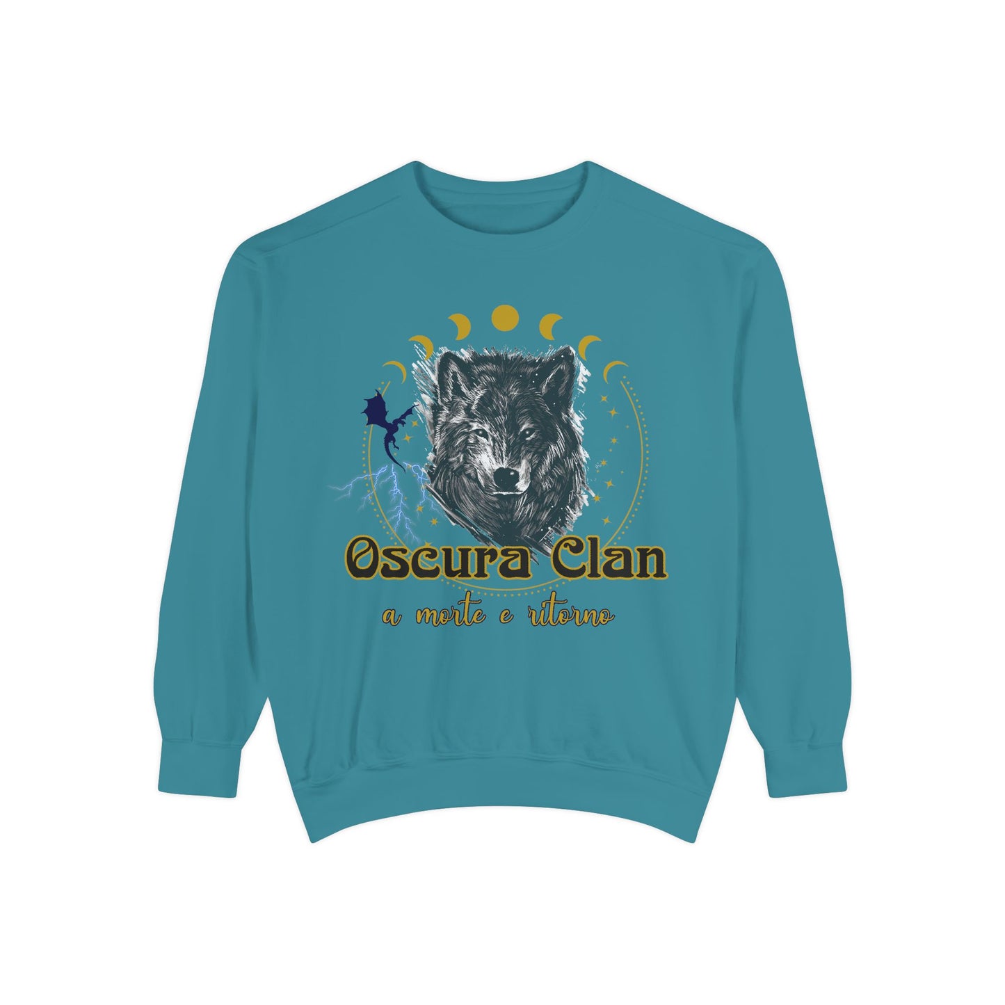 Wolf Clan Sweatshirt, Cozy Unisex Pullover, Nature Lovers Apparel, Gift for Outdoorsy Friends, Celestial Design Sweatshirt