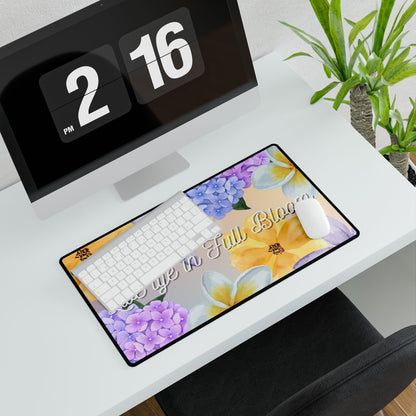 Floral Desk Mat - "Live Life in Full Bloom" - Office Decor, Work Gift, Home Office, Student Supplies, Mother's Day
