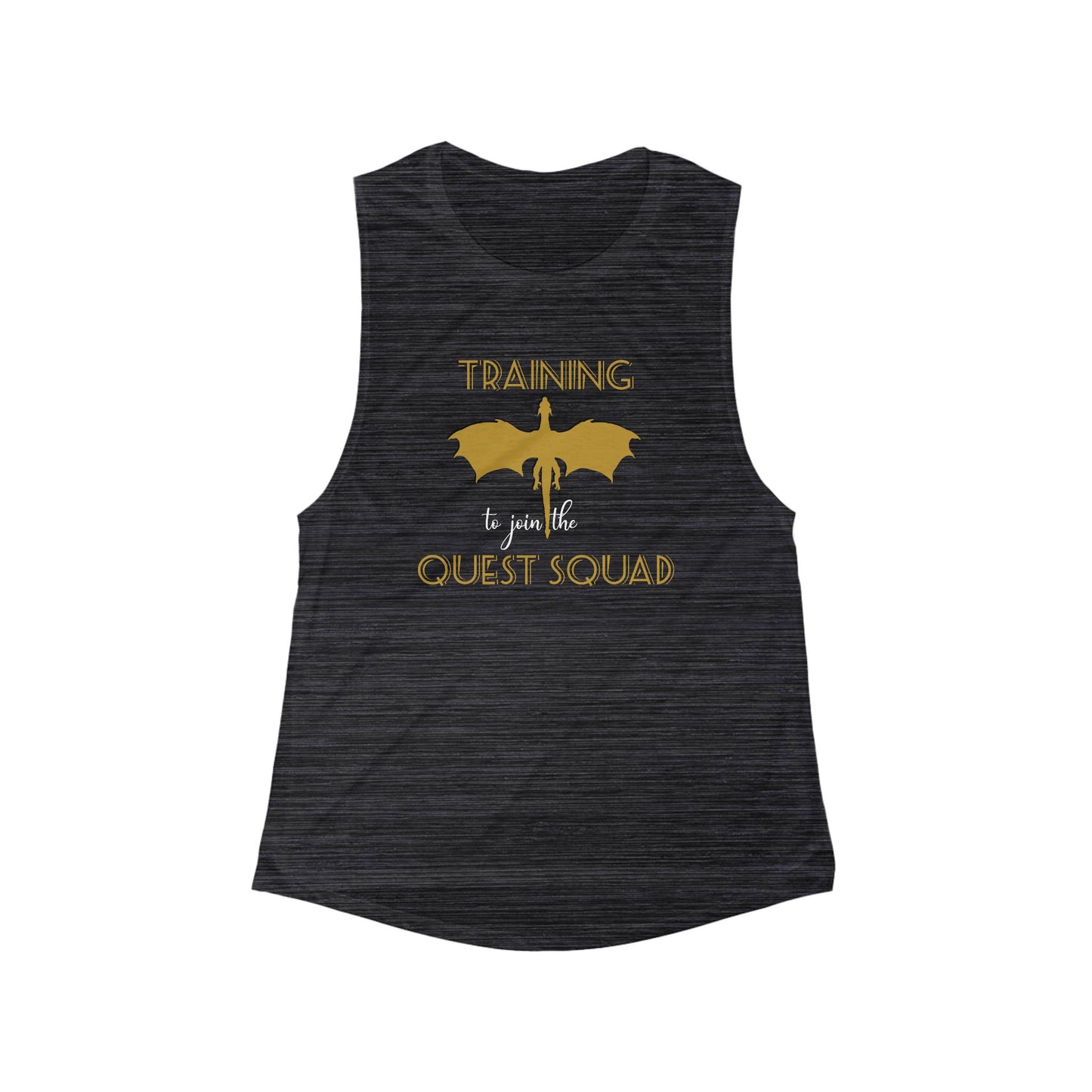 Quest Squad Training Flowy Tank, Workout Top, Fitness Tee, Dragon Lover Gift, Summer Tank, Casual Gym Wear