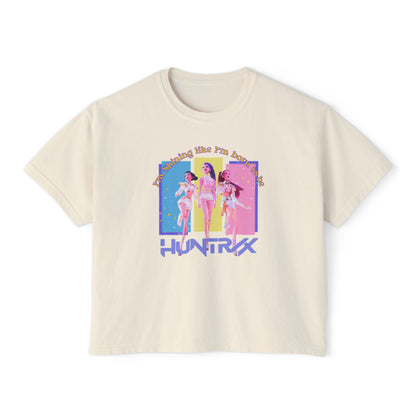 Retro Women's Boxy Tee - Vintage Graphic Tee, Casual Summer Top, Trendy Lounge Wear, Gift for Her, Festival Outfit