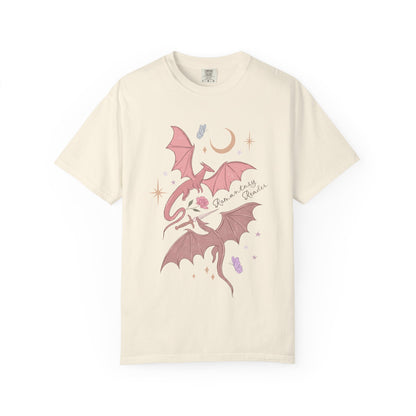 Pink Bat Illustration T-shirt | Crescent Moon, Crystals, Gothic Cute