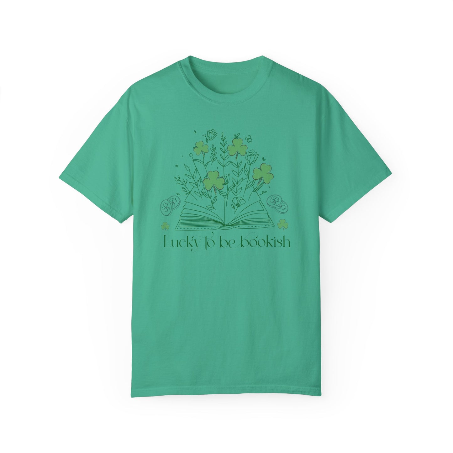 Lucky to Be Bookish Unisex T-Shirt, Perfect for Book Lovers, St. Patrick's Day Gift, Reading Enthusiast Apparel, Literary Gift