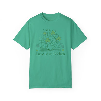 Lucky to Be Bookish Unisex T-Shirt, Perfect for Book Lovers, St. Patrick's Day Gift, Reading Enthusiast Apparel, Literary Gift