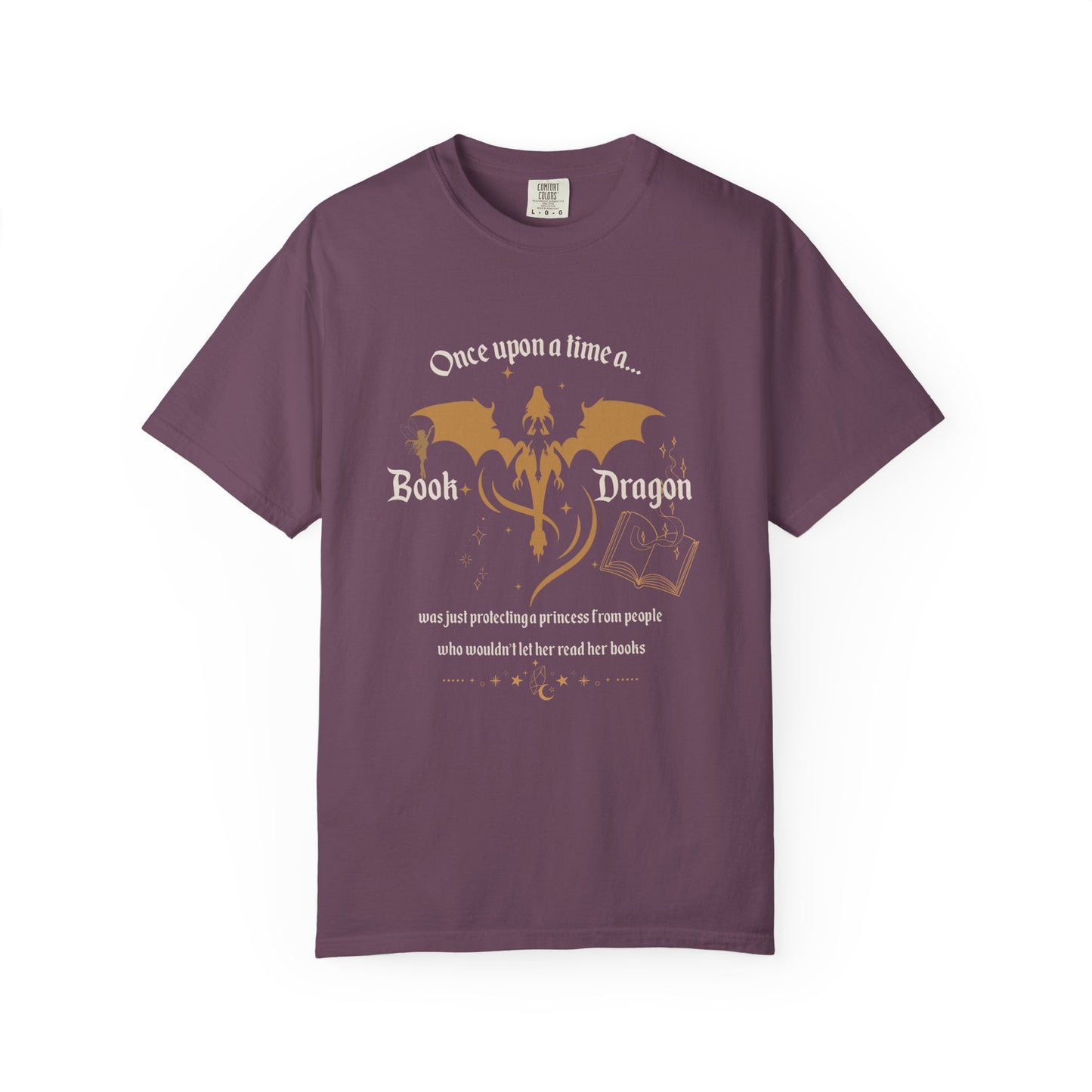 Book Dragon Comfort colors tee, Dragon lover, Gift for Book Lovers, Cozy Reading Shirt, Ideal for Birthdays, book club shirt