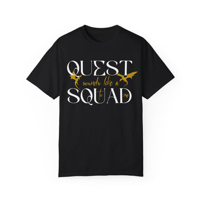 Quest Squad comfort colors shirt/ dragon book inspired/ books and dragons/ lightning wielder