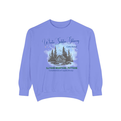 Winter Solstice Getaway Sweatshirt — Cabin Retreat Graphic Crewneck/acotar shirt / feyre/ night court
