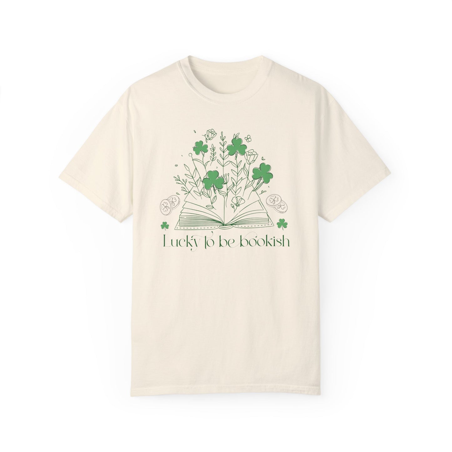 Lucky to Be Bookish Unisex T-Shirt, Perfect for Book Lovers, St. Patrick's Day Gift, Reading Enthusiast Apparel, Literary Gift