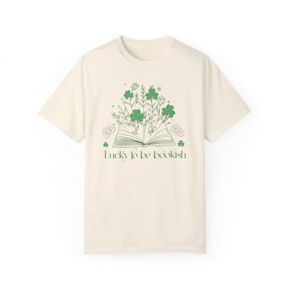 Lucky to Be Bookish Unisex T-Shirt, Perfect for Book Lovers, St. Patrick's Day Gift, Reading Enthusiast Apparel, Literary Gift