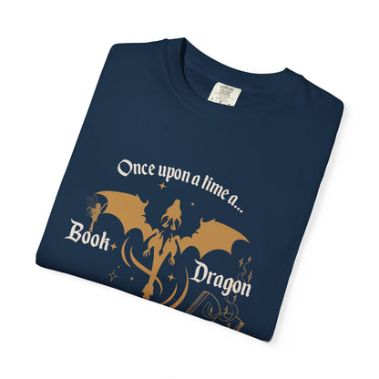 Book Dragon Comfort colors tee, Dragon lover, Gift for Book Lovers, Cozy Reading Shirt, Ideal for Birthdays, book club shirt