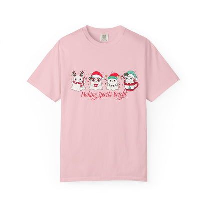 Making Spirits Bright Christmas Characters T-Shirt | Santa Reindeer Snowman Penguin Tee