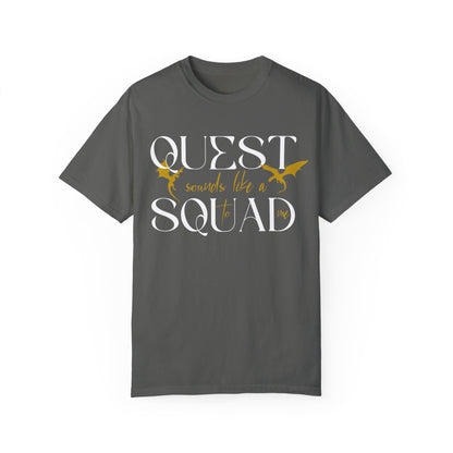Quest Squad comfort colors shirt/ dragon book inspired/ books and dragons/ lightning wielder