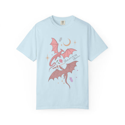 Pink Bat Illustration T-shirt | Crescent Moon, Crystals, Gothic Cute