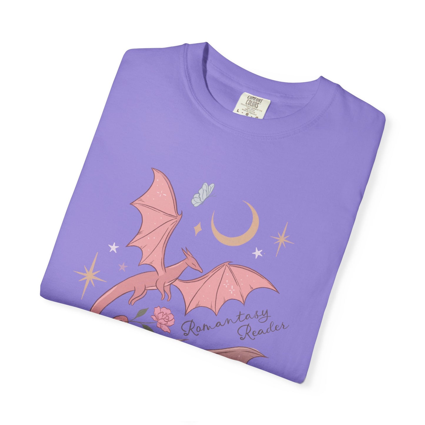 Pink Bat Illustration T-shirt | Crescent Moon, Crystals, Gothic Cute