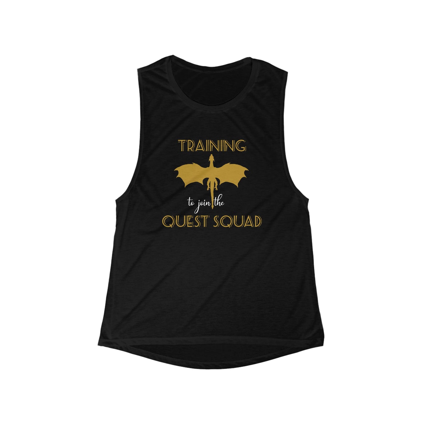 Quest Squad Training Flowy Tank, Workout Top, Fitness Tee, Dragon Lover Gift, Summer Tank, Casual Gym Wear