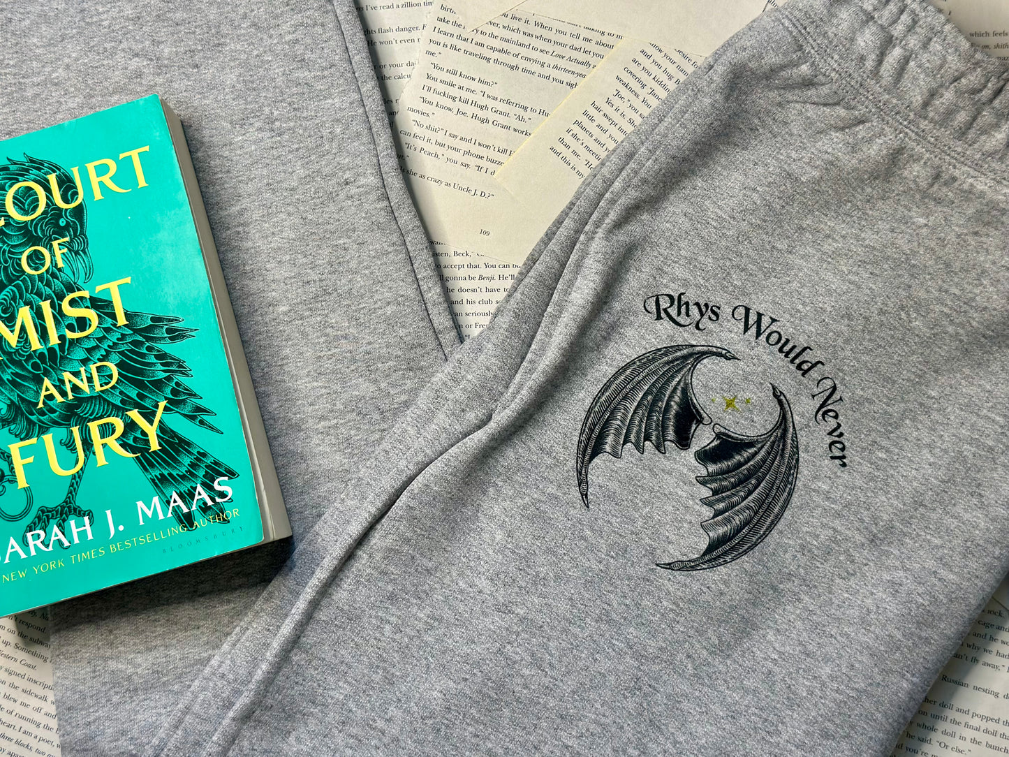 Licensed Rhysand Jogger|  Rhys Would Never | A Court of thorns and roses | High Lord | The Night Court | VELARIS | Sarah J Maas Merch| Rhys