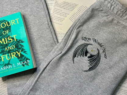 Licensed Rhysand Jogger|  Rhys Would Never | A Court of thorns and roses | High Lord | The Night Court | VELARIS | Sarah J Maas Merch| Rhys