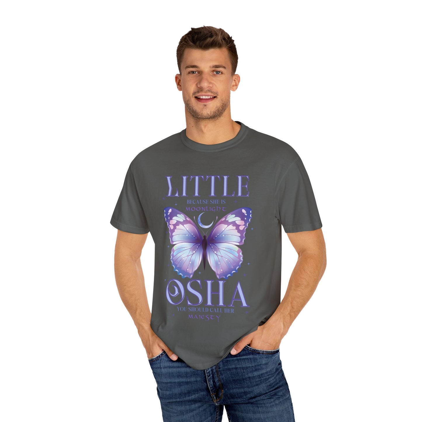 Little Osha Comfort Colors Shirt, Butterfly Moon T-Shirt, Cute Butterfly Tee, Summer Style, Butterfly Lovers Apparel, Magical Graphic Shirt